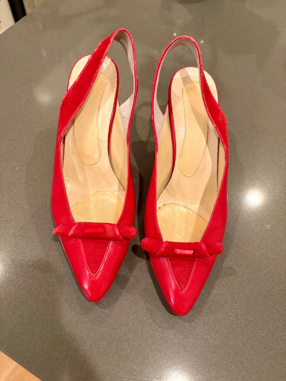 Vintage red slingback heels - size 8 (EU 38) - Picture 3 of 9